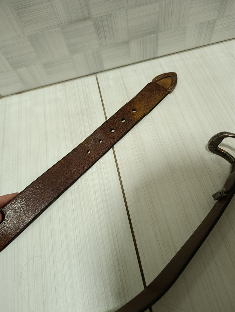 Vintage Levi’s Genuine Leather Belt Brown Made in Italy Real Leather