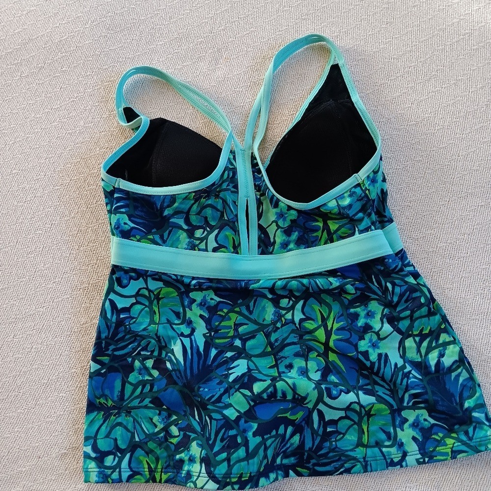 ll bean tankini swim top 4 floral tropical coastal mermaid beachy vacation