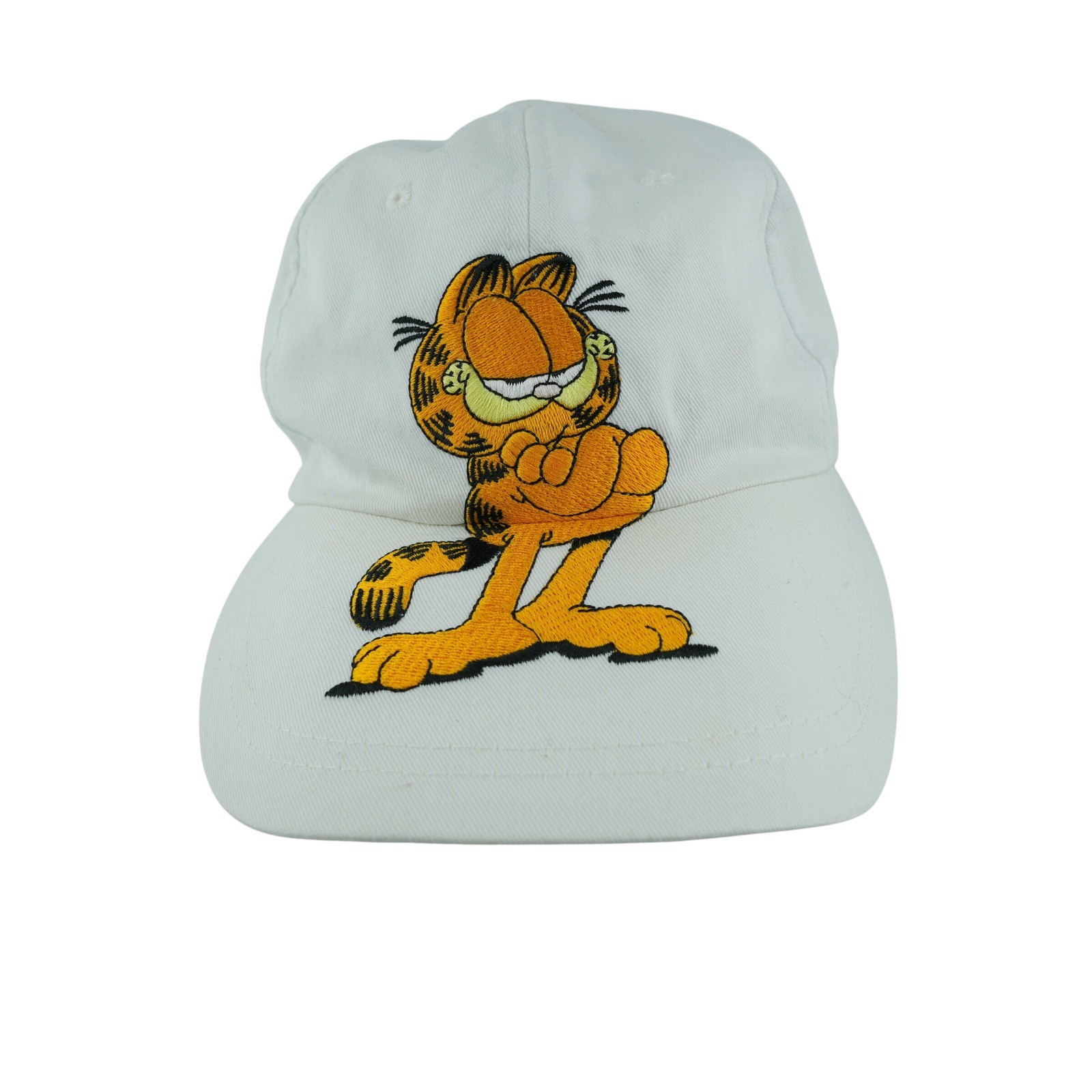 Vintage 90s Garfield Hat Cap Snapback White Cartoon Nostalgia Collectible