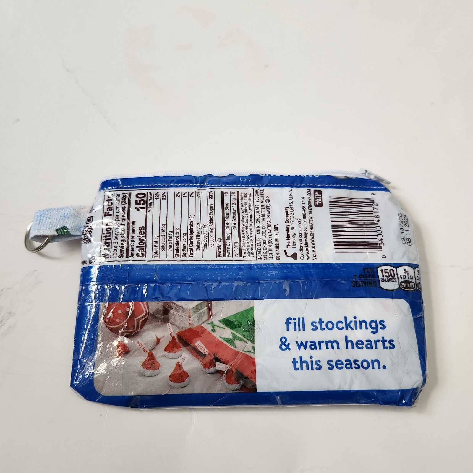 Hershey Kisses Santa Hat Milk Chocolates Homemade Bag ( Christmas)