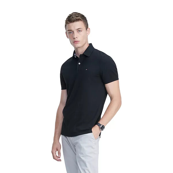 Tommy Hilfiger Men’s Regular Fit THFLEX Solid Mesh Short Sleeve Polo 16 Colors