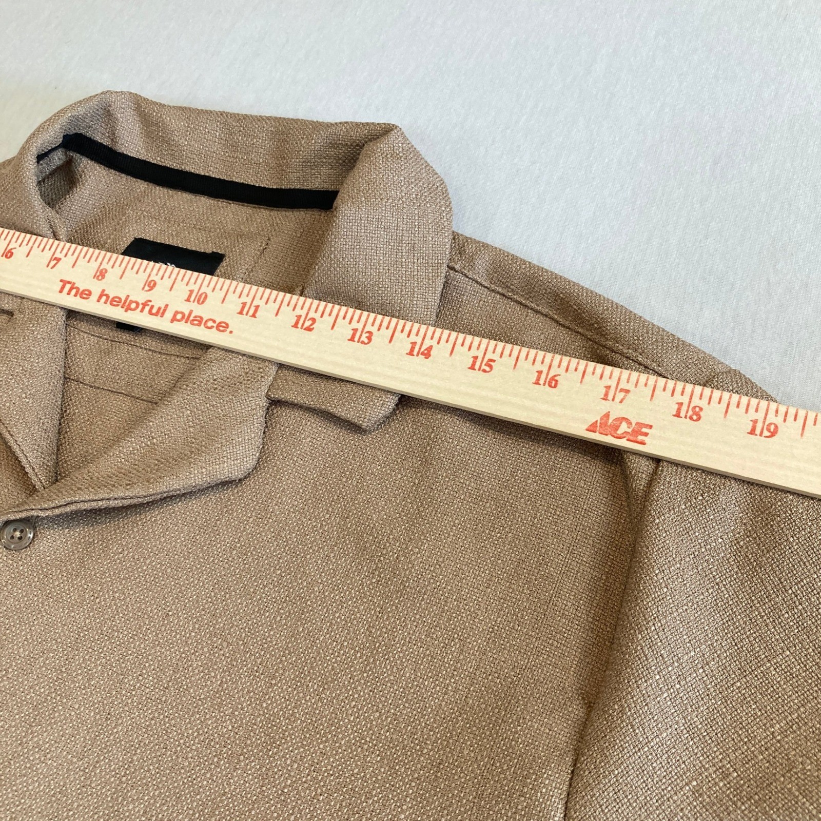 Malibu Beach Club Shirt Mens Medium Drill Clothing Tan Textured Camp Collar