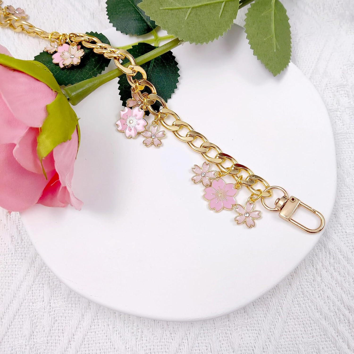 Purse Extender Chain Pearl Cherry Purse Chian Strap Replacement Short Chain Stra