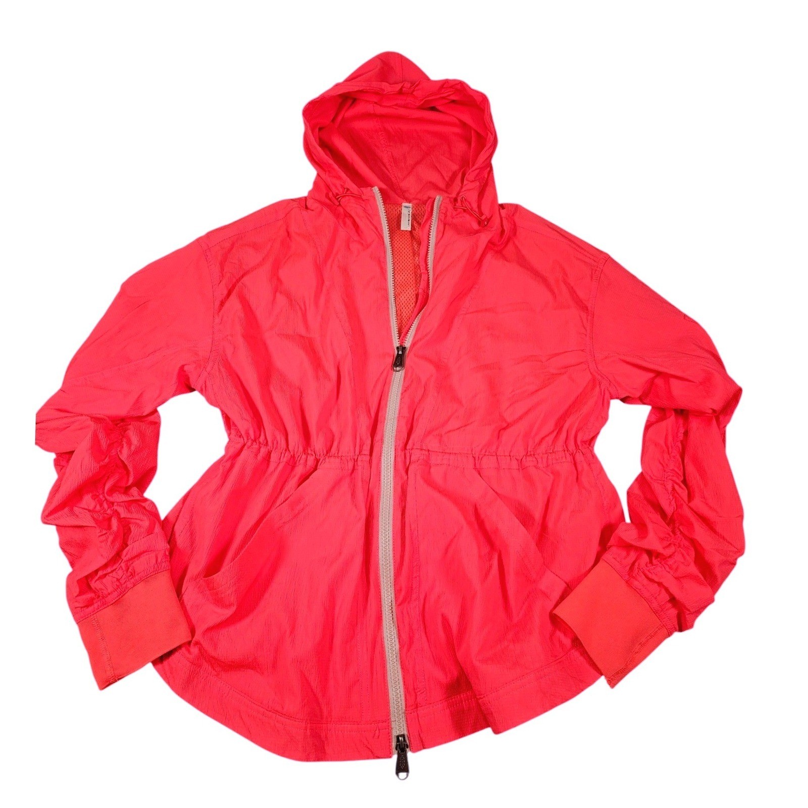 Free People Movement Pink Vivid Coral Run Wild Athletic Windbreaker Jacket S