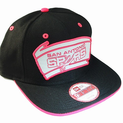 New Era San Antonio Spurs Snapback Hat NBA Classic Hot Pink Reflective Logo Cap