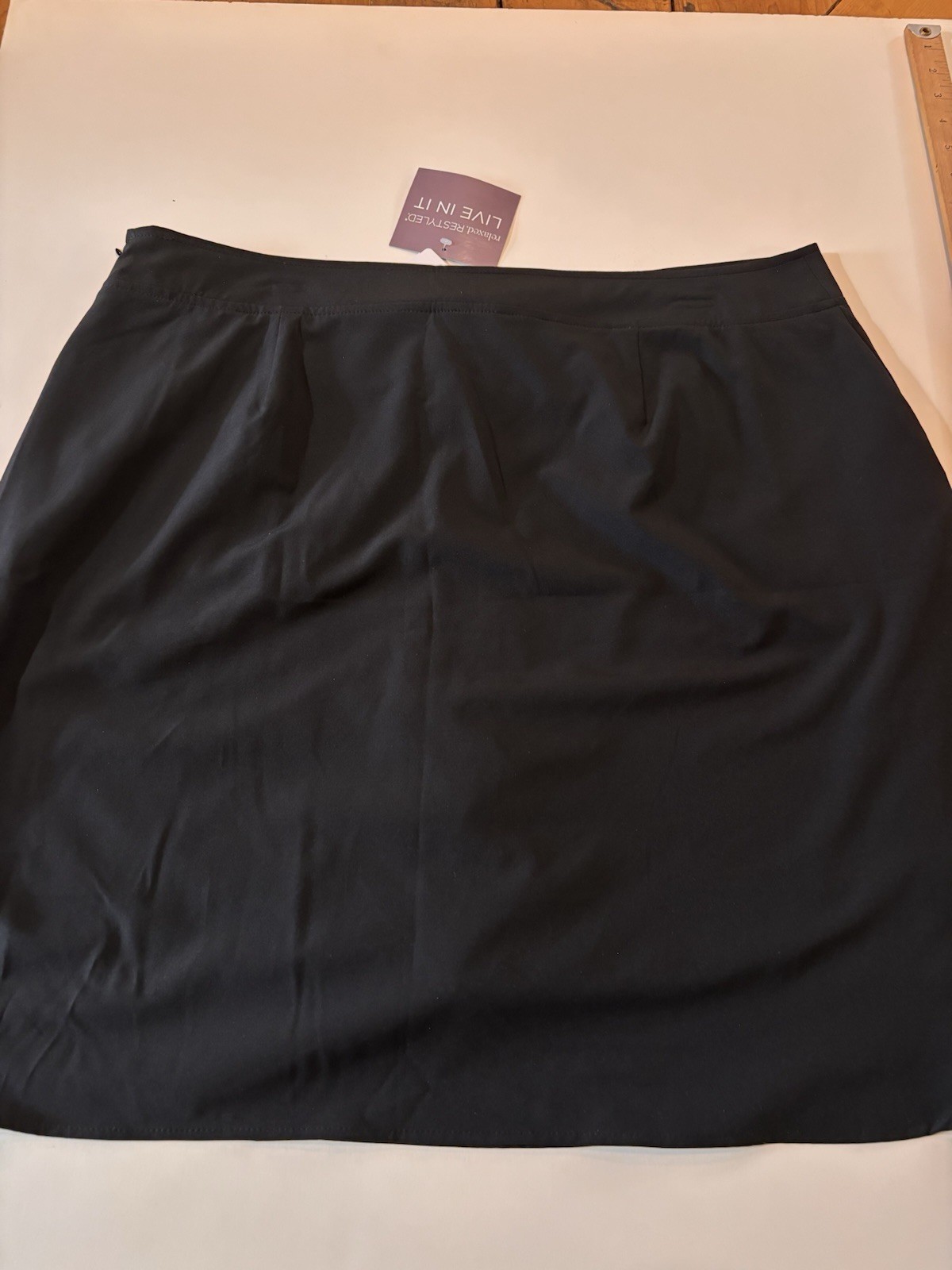 NWT CJ Banks Black Skort Size 14W/X Pickets Side Zip Poly/Spandex Blend Golf $54