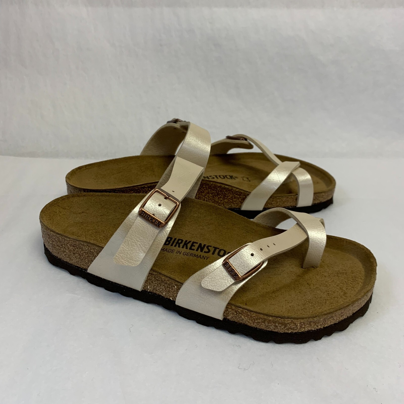 Birkenstock New with Box Mayari Graceful Pearl White Birko-Flor Reg Select Size