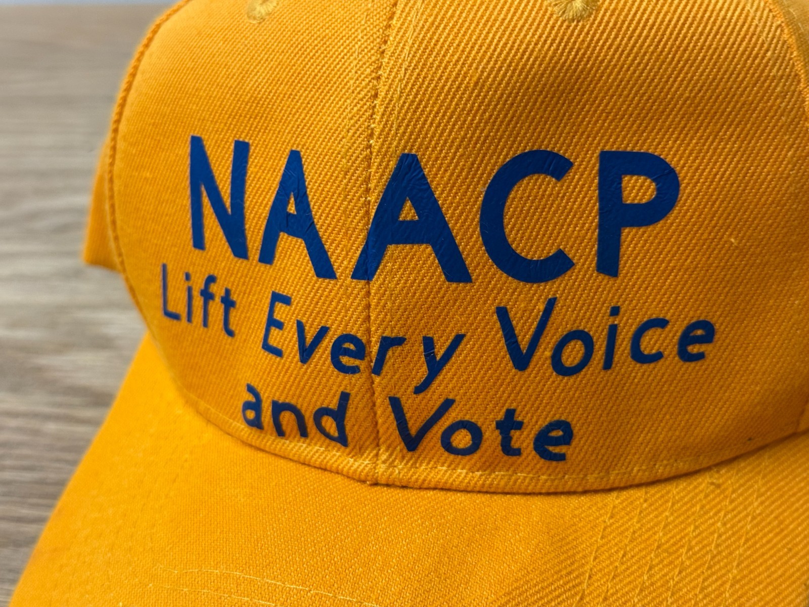 Vintage NAACP Yellow Cap Hat African American Black Americana History Vote