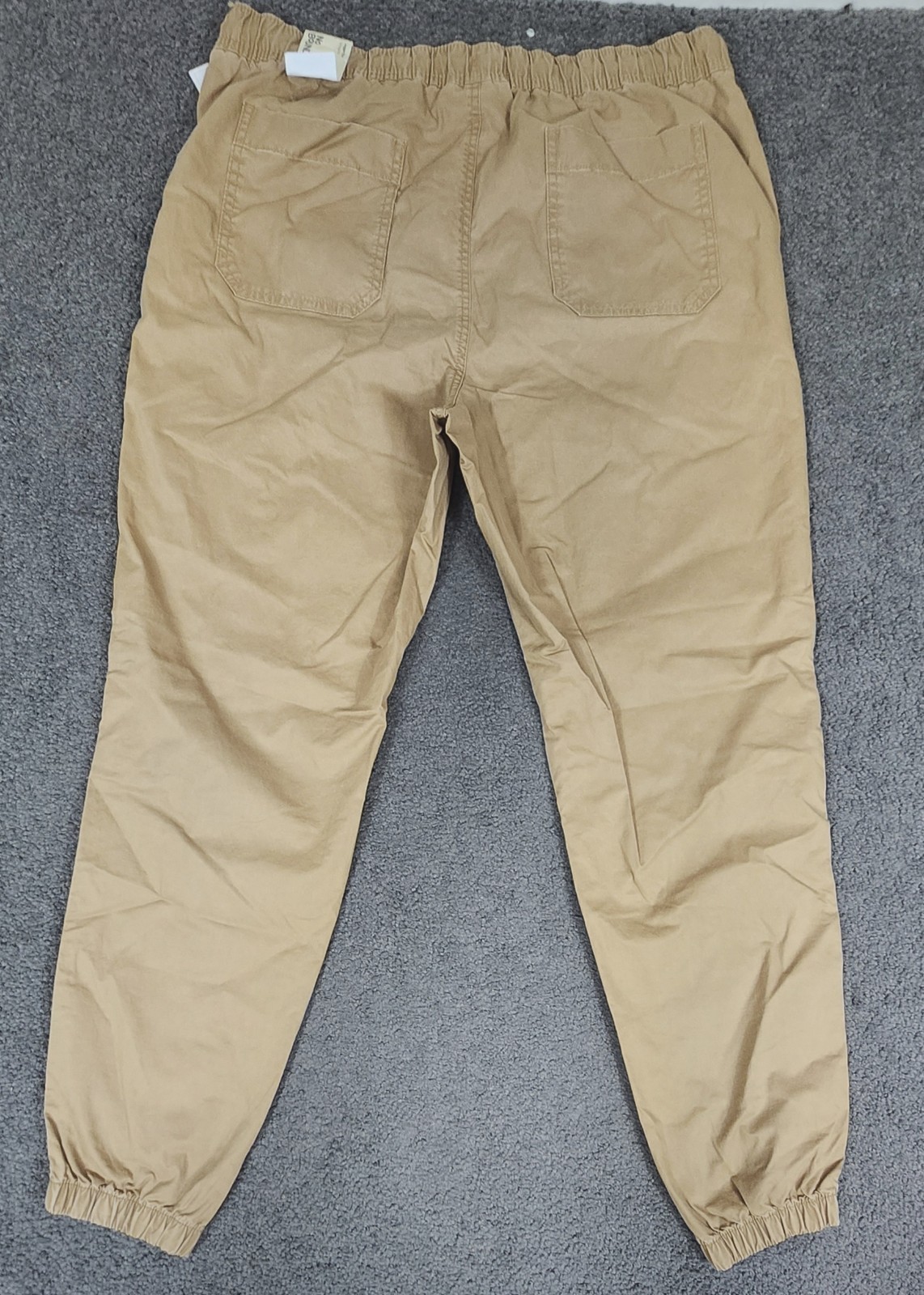 Men’s Jogger Pants Size S 28-30 Khaki “2 PACK” Twill Elastic Waist No Boundaries