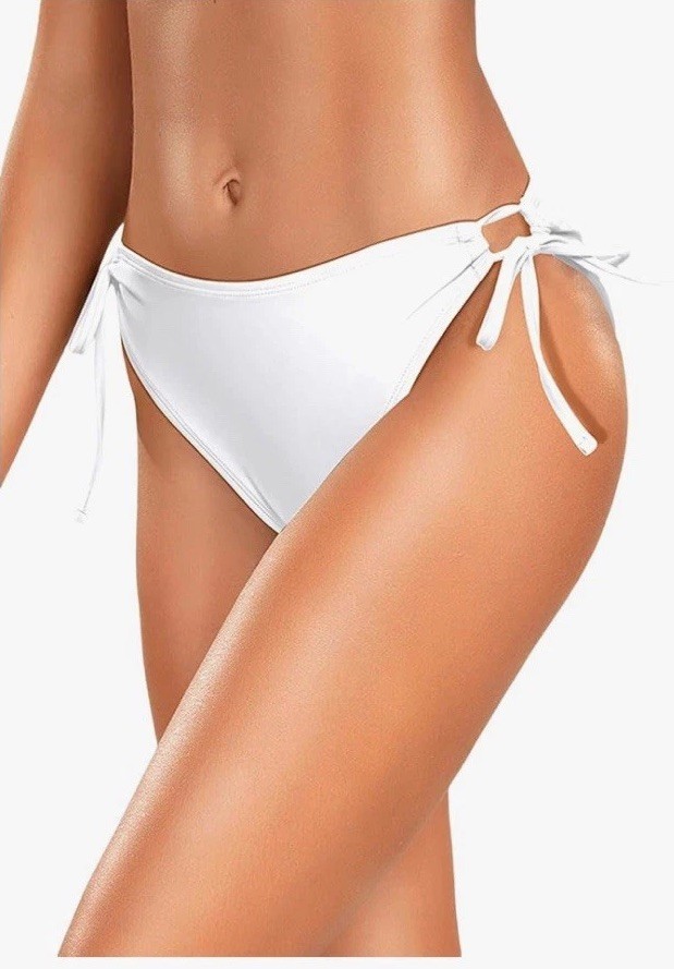 Zmart String Tie Bikini Bottoms White – Size L