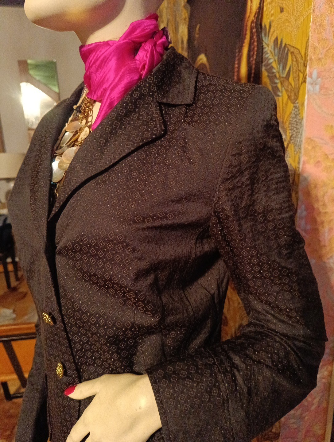 Blazer jacket festive Apanage 36 38 S suit classy gold buttons business
