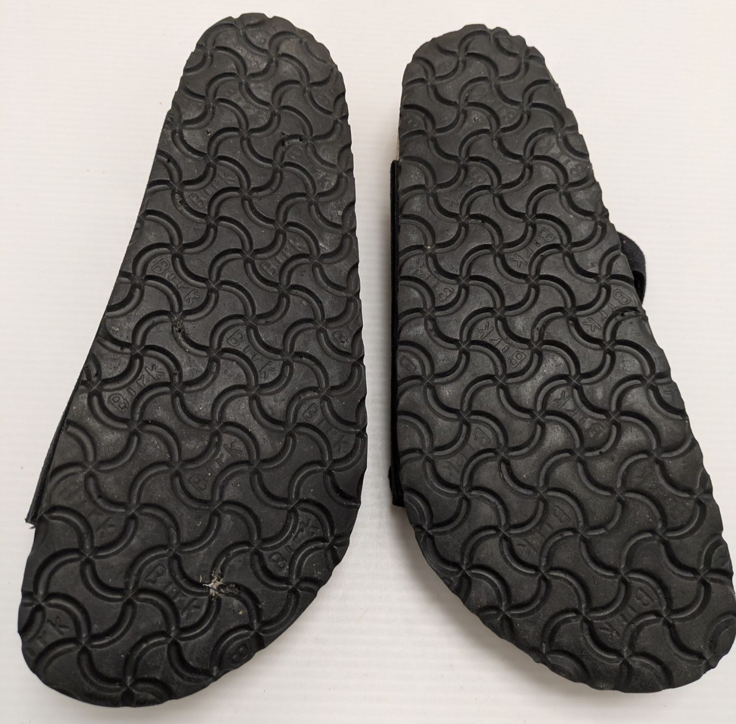 40 L9 M7 Birkenstock Florida Black Suede Soft Footbed Sandals Size 9 German Made