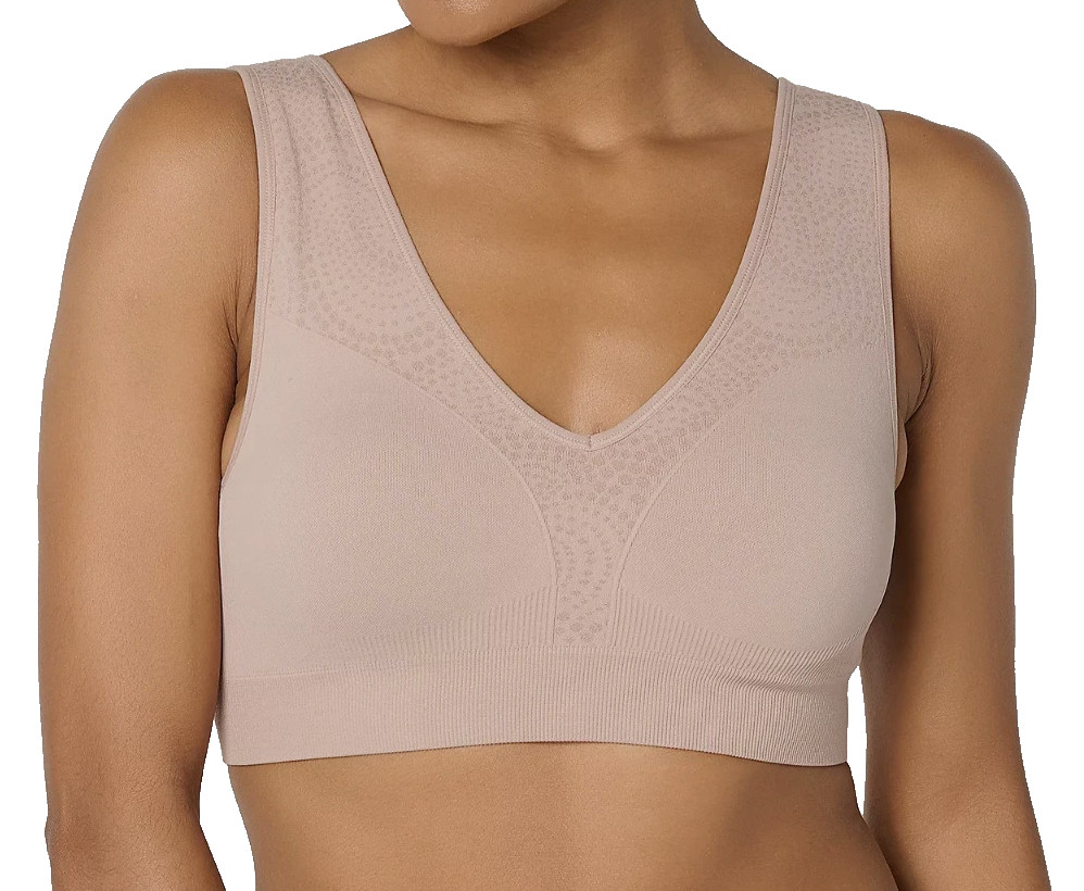 Breezies~Jacquard Back Smoothing Wirefree Bra~X-Large~Mink~A692700~Foam Cup