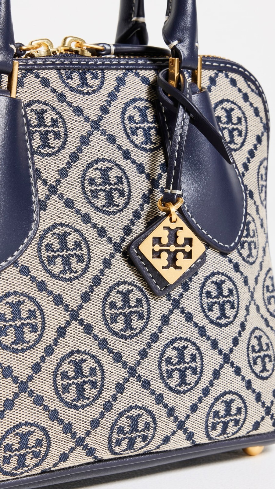 Tory Burch T Monogram Jacquard Mini Swing Bag Crossbody Purse Satchel 155620