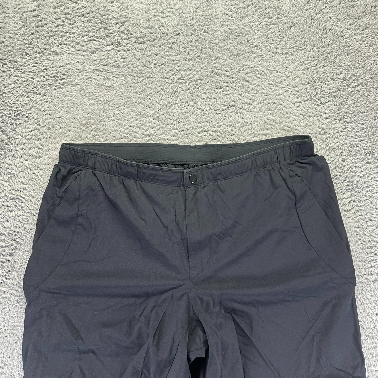 Paskho Pant Mens XL Black Nylon Windbreaker Straight Hiking Gorpcore Stretch