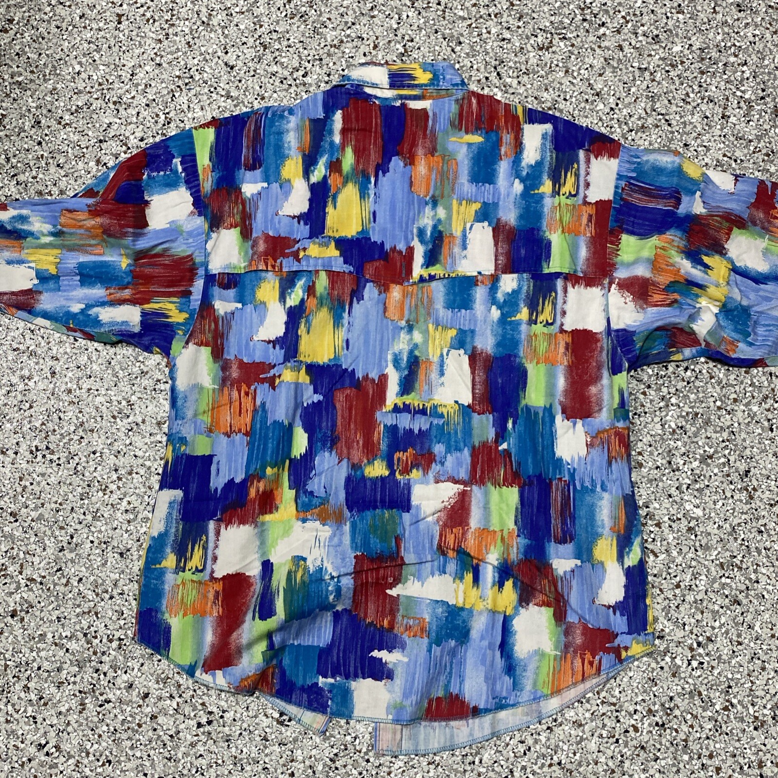 VTG Panhandle Slim Colorful Brushpopper Western 90s Cowboy Rodeo Shirt Sz L USA