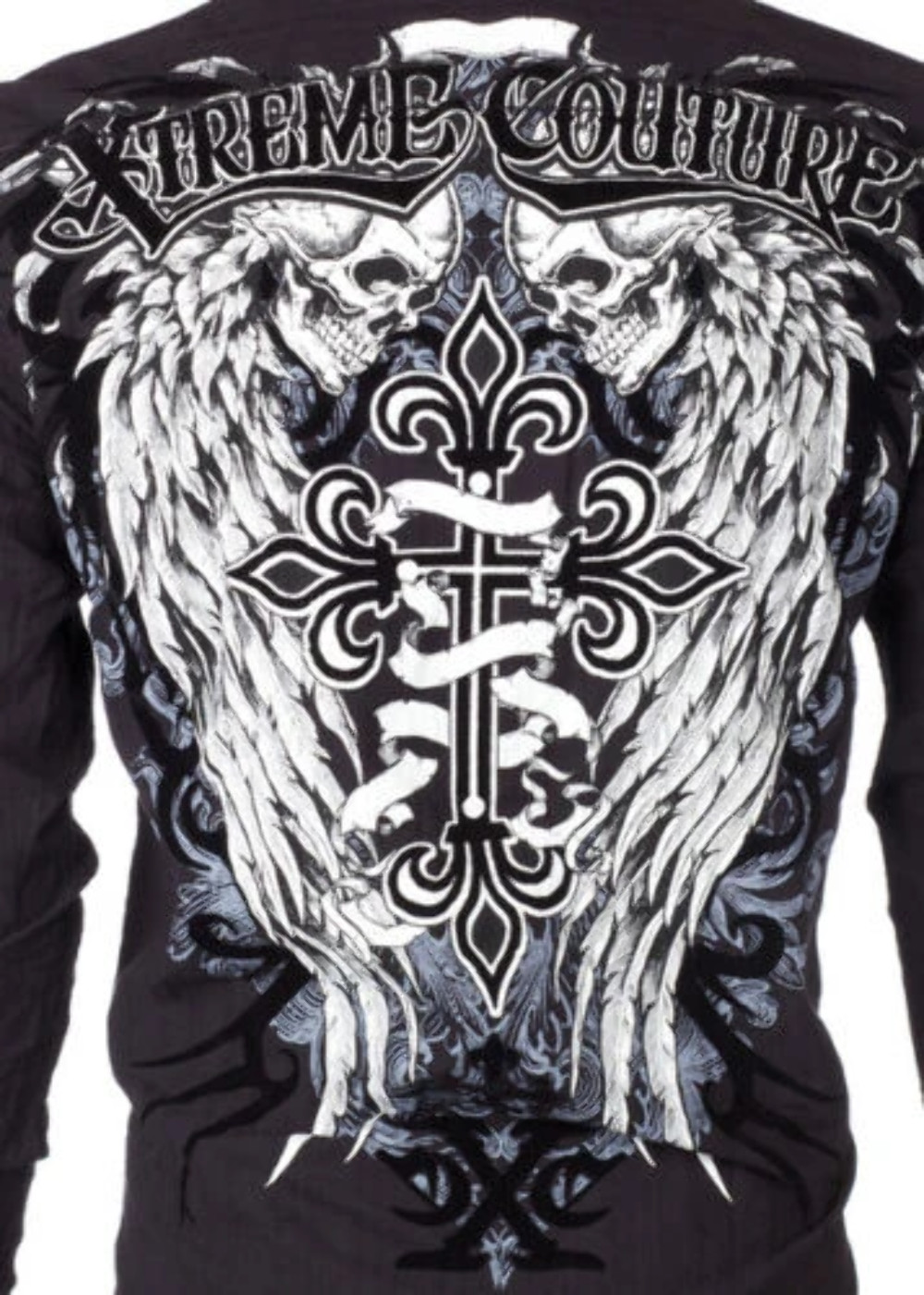 XTREME COUTURE by AFFLICTION Men’s BUTTON DOWN Shirt KINGS FALL Skulls $78
