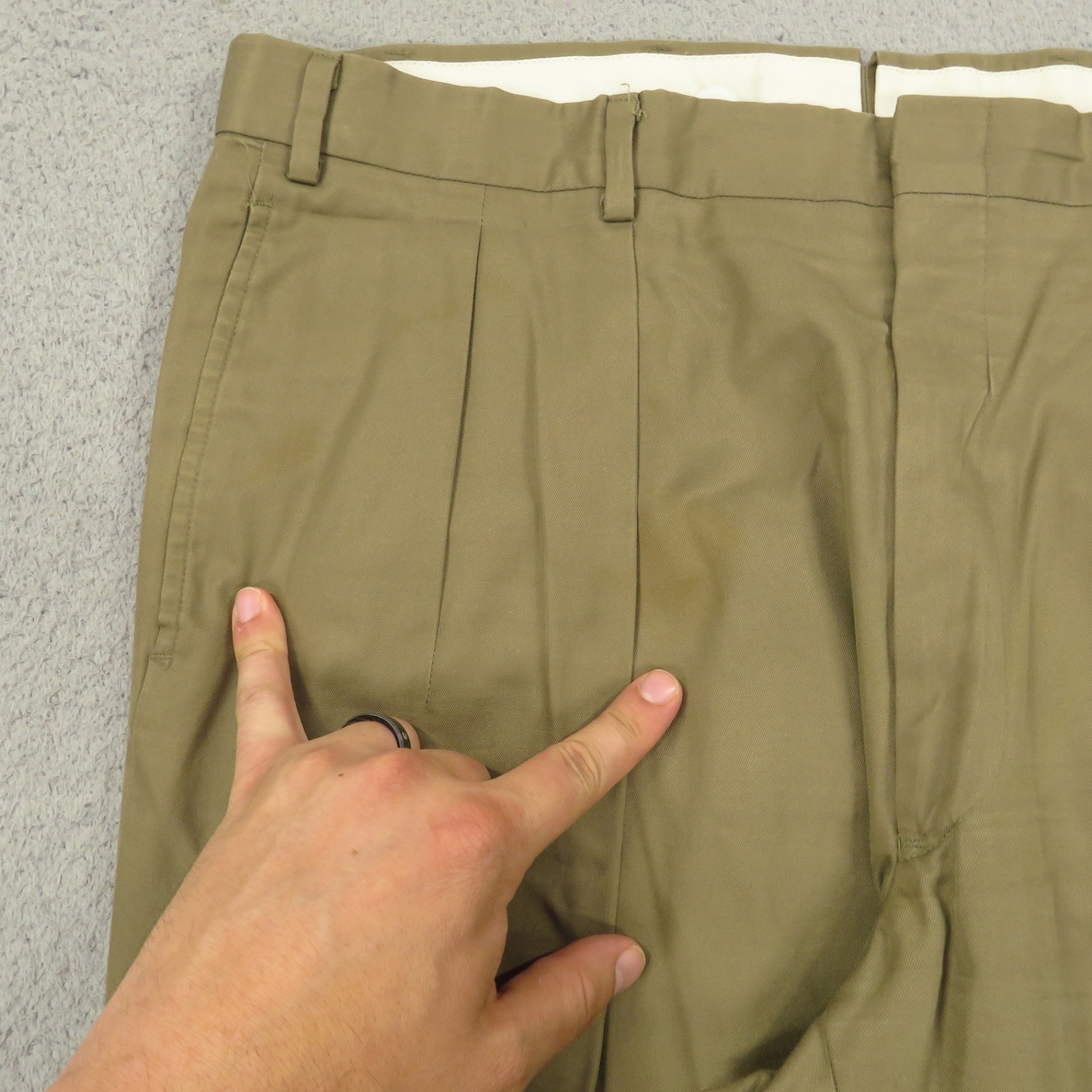 Brooks Brothers Suit 42R Cotton Khaki Made in USA 80s Pleated 36×30 Trouser Pant