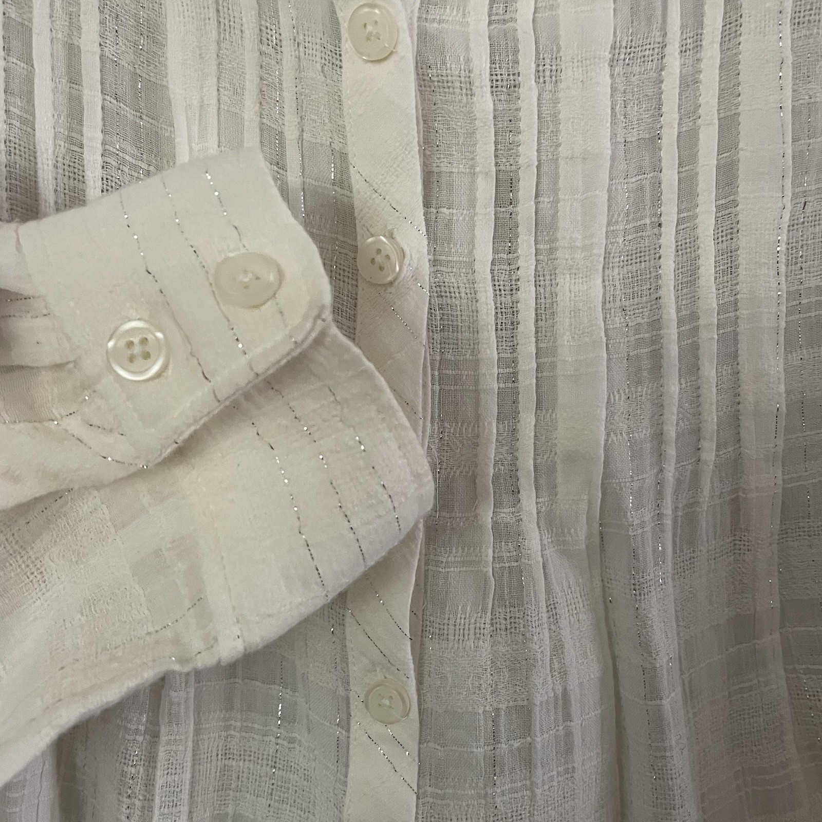 Rebecca Taylor Striped Pintuck Blouse Tunic Beachy Coastal Softgirl Sz 8 B1