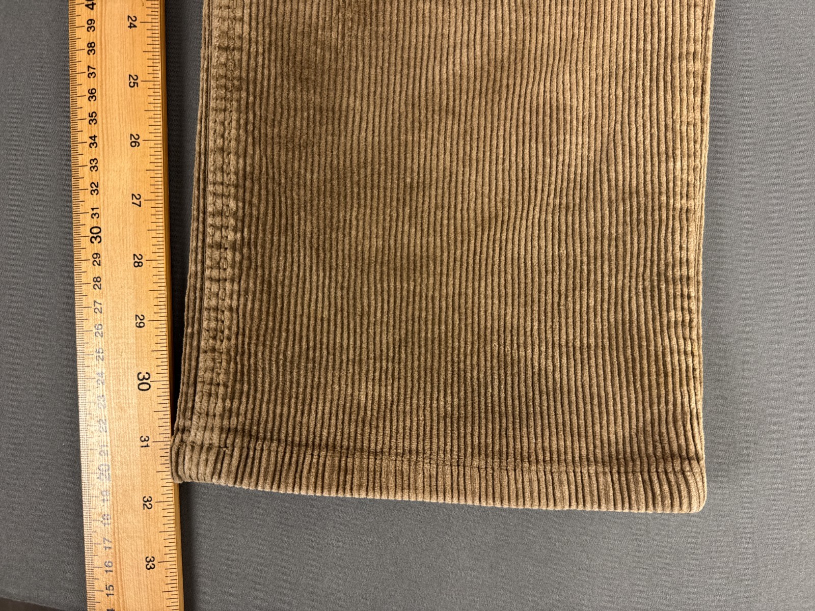 Hattric Tan Brown Corduroy Trousers 40×32 98% Cotton Stretch Smart Casual