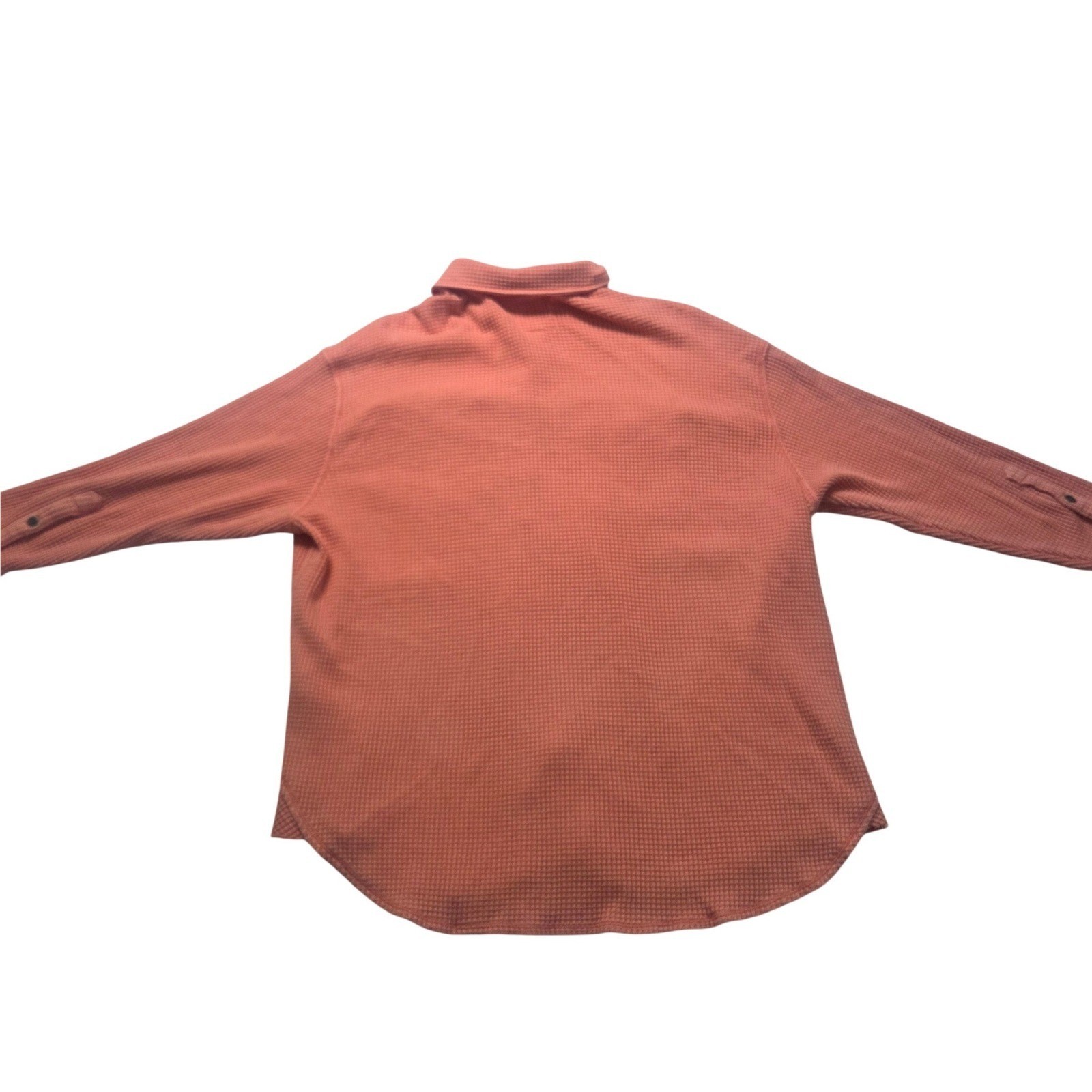 Aerie Lumber Jane Waffle Knit Oversized Button Down Shirt Shacket Coral Rust XS