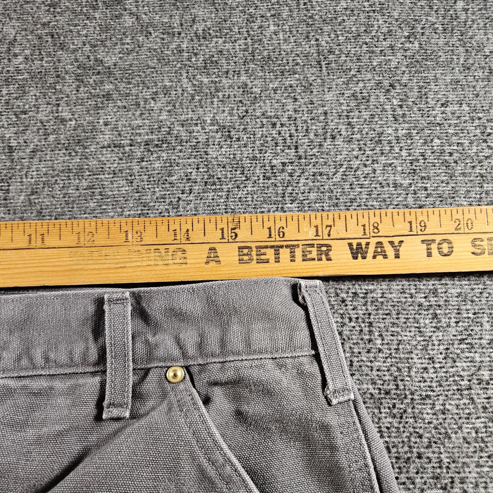 Carhartt Pants Mens 36×34 Gray Canvas Double Knee Carpenter B01 GVL Made USA