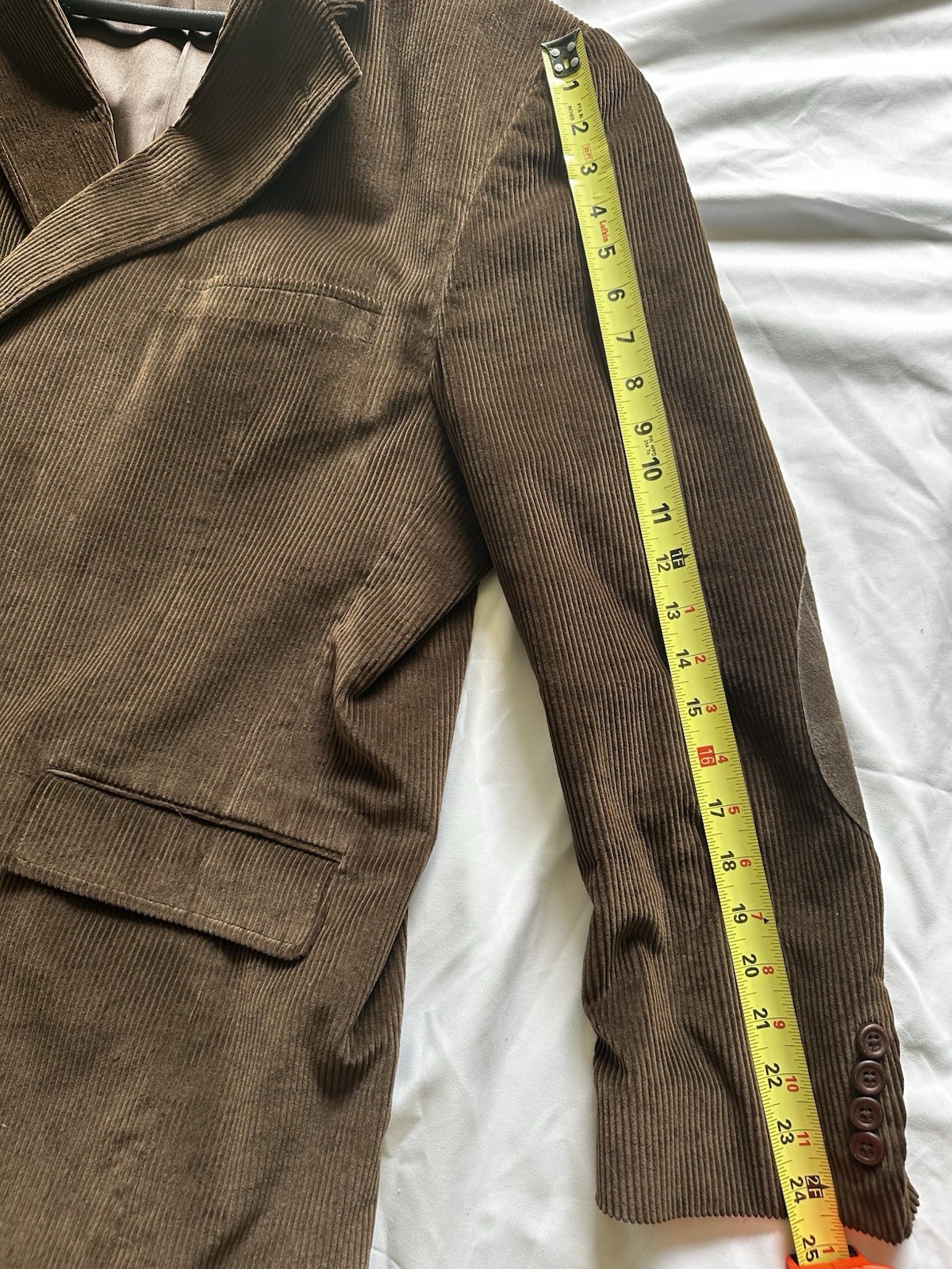 Stafford Men’s Brown Corduroy Size 50R Jacket with Elbow Patches