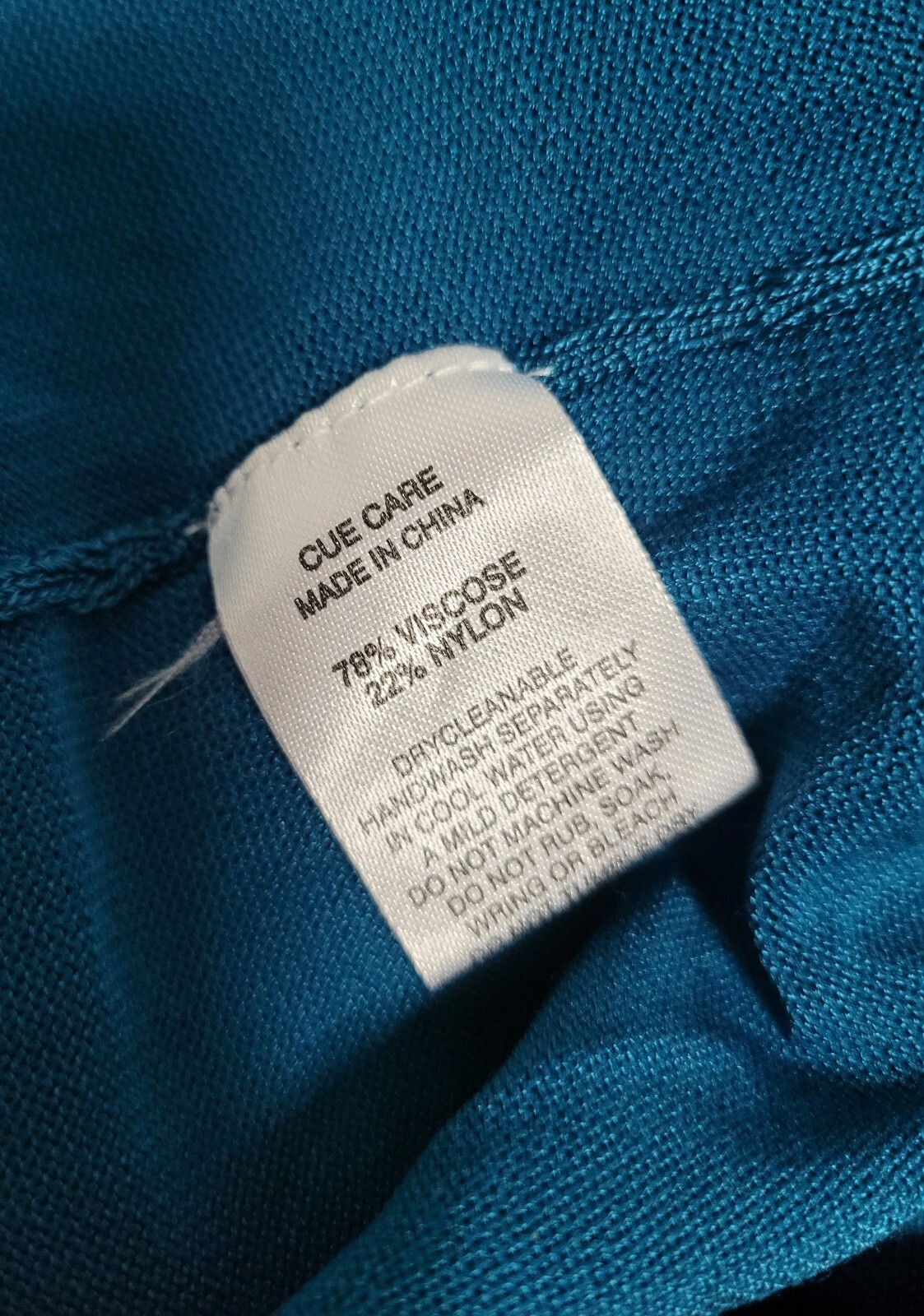 CUE Teal Knit Side Bow Neck Sleeveless Top Size S