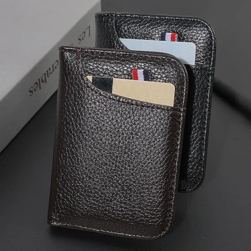 Slim PU Leather Card Wallet Men Mini Credit Card Holder Small Purse