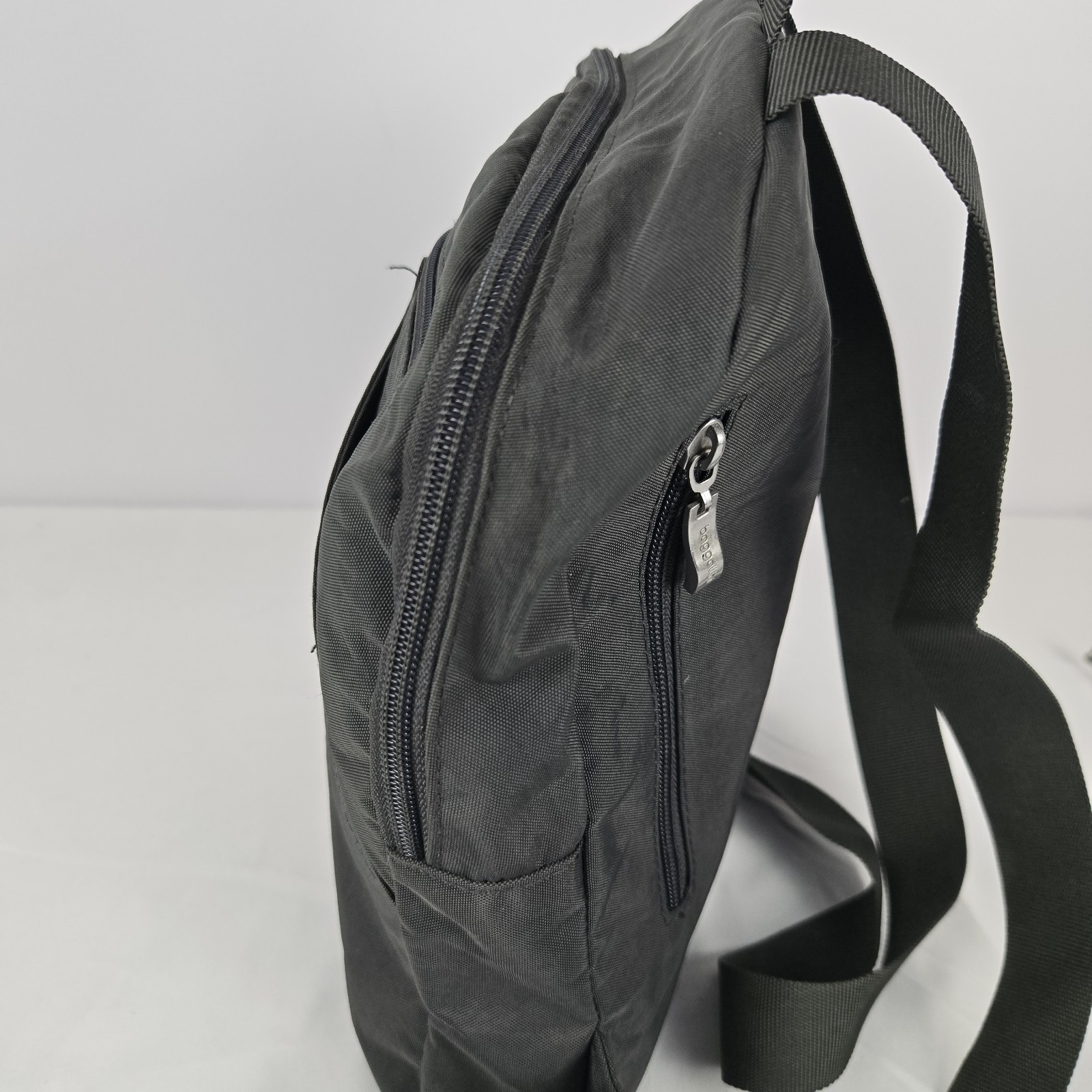 Baggallini Backpack Gray Bag Pink Inside Multi Zip W Pockets