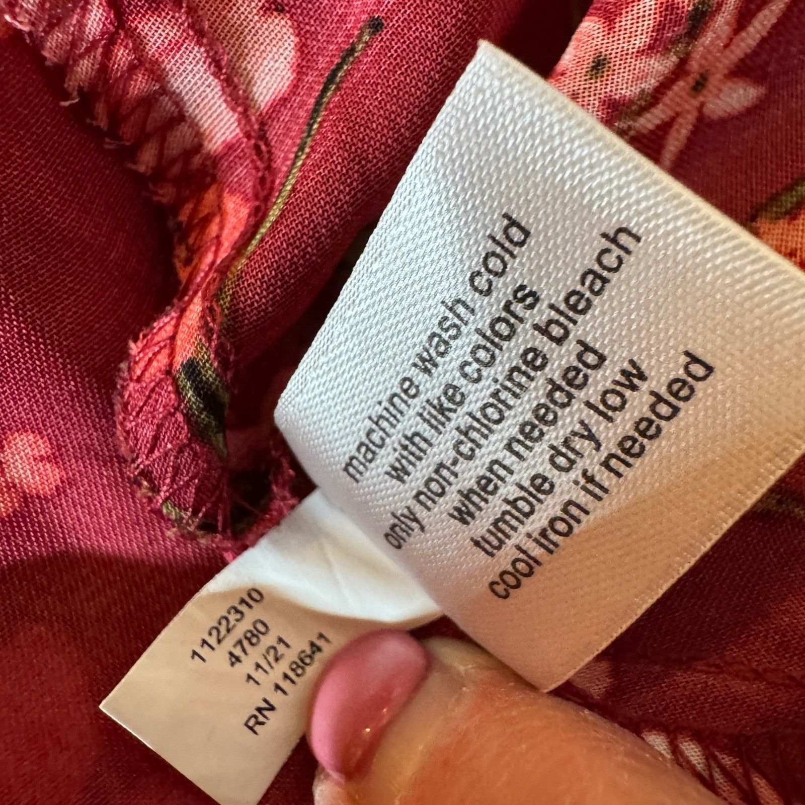 Lane Bryant Womens Blouse 22L Burgundy Pink Floral Tiered Chiffon Boho V-Neck