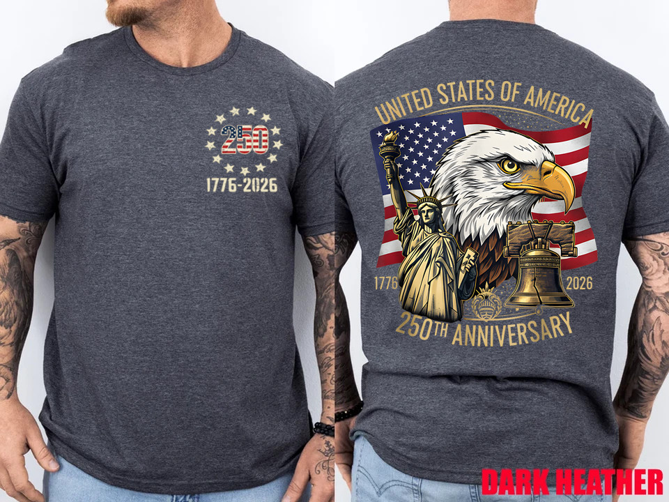 250 Years 1776-2026 250th Birthday Eagle Liberty Bell T-Shirt