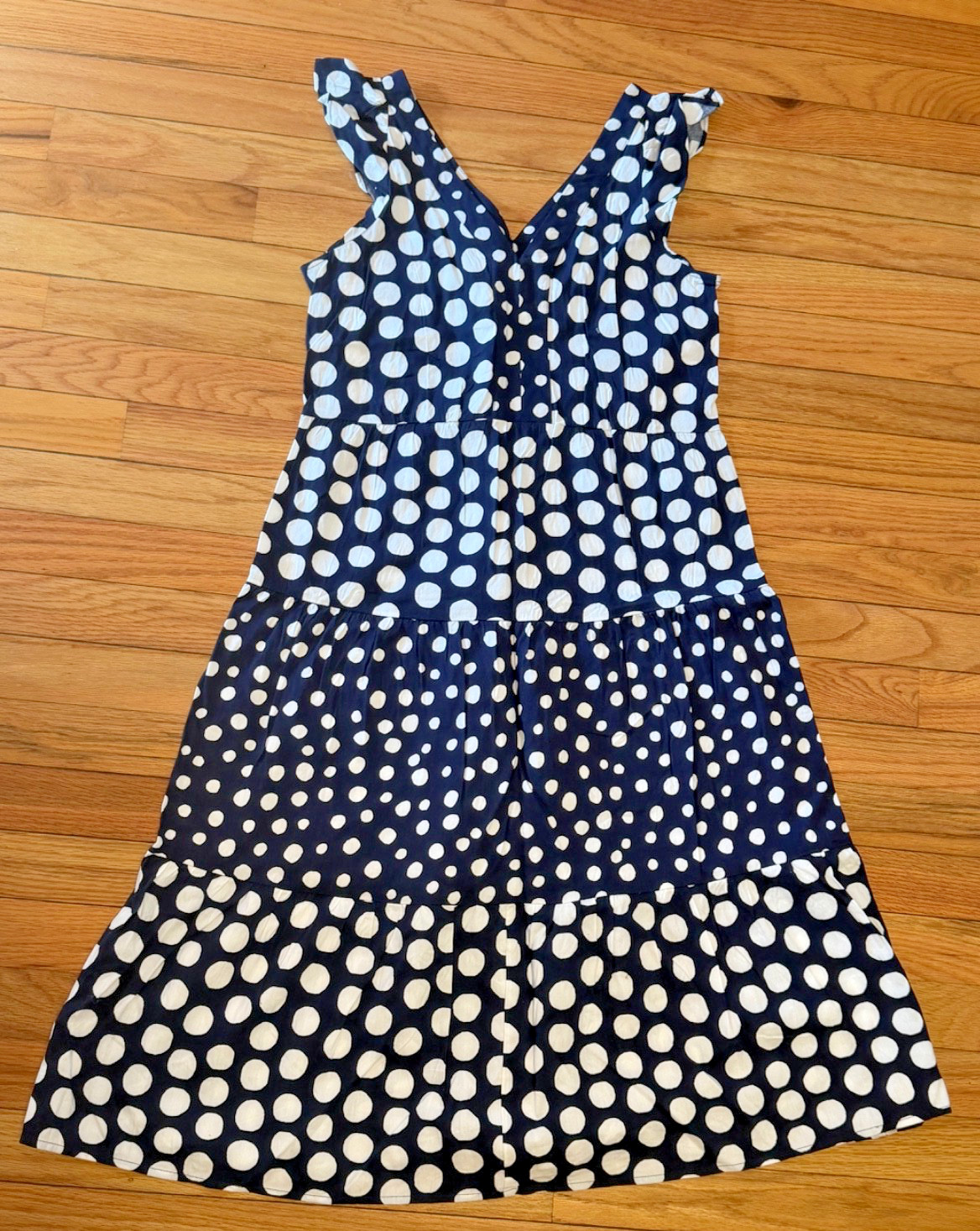 🍋 NWT Ann Taylor LOFT Petites Navy Blue & White Polka Dot Maxi Dress XS XSP 🍋