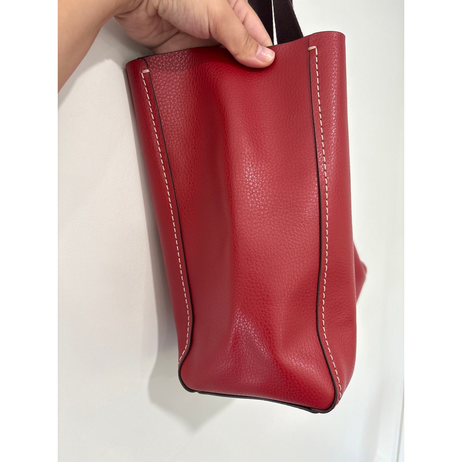 Coach Leather Derby Tote Bag Red