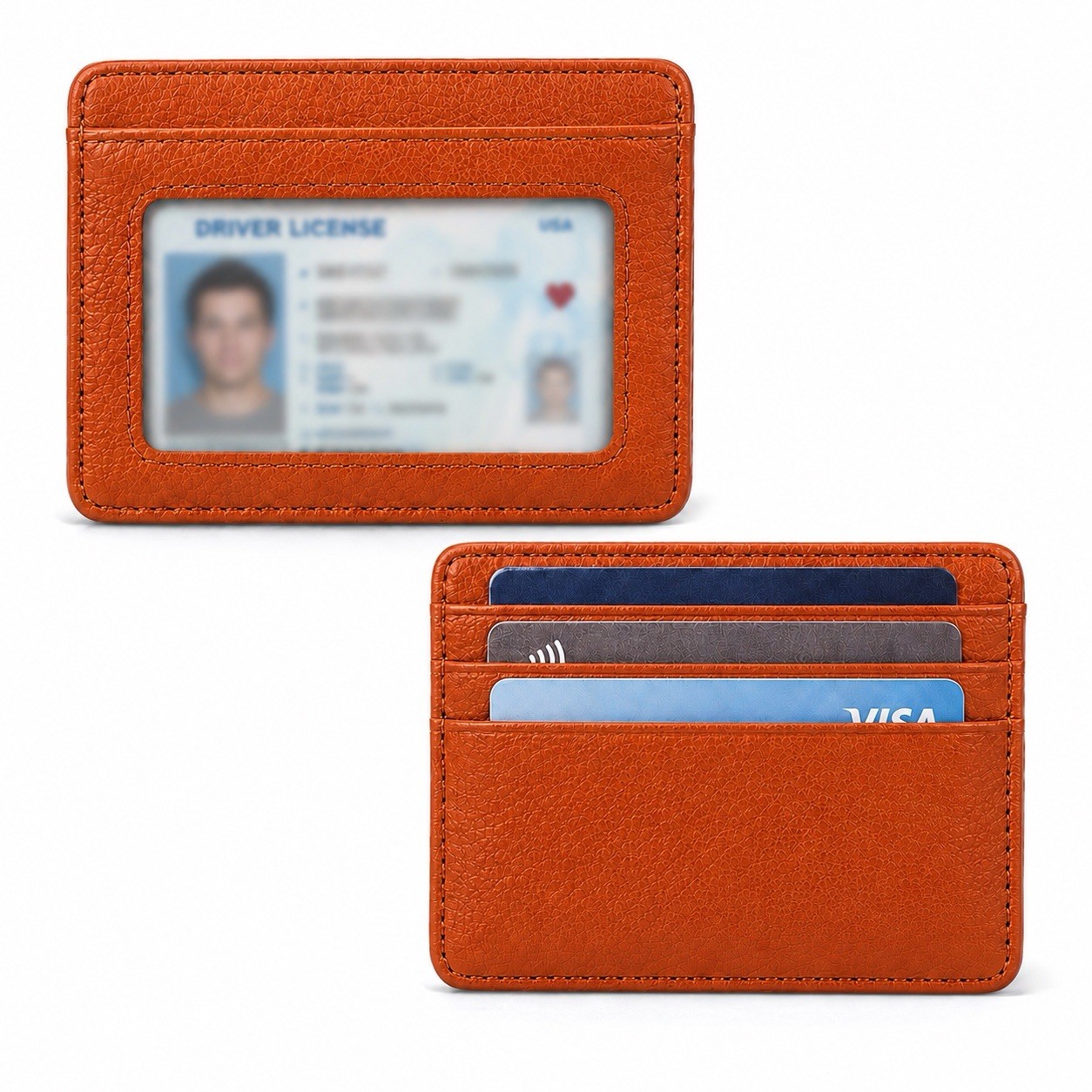 Slim Minimalist Front Pocket Wallet, Credit Card Holder ID Window Free Shipping