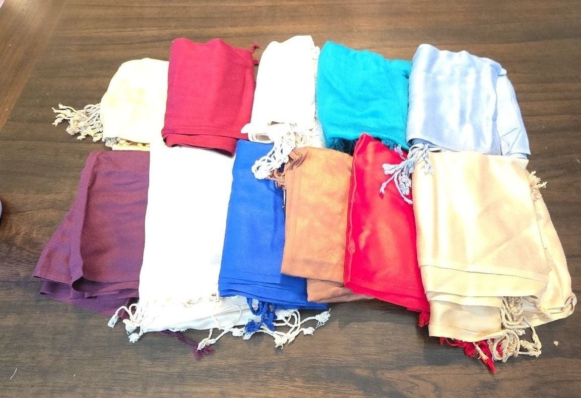 Lot of 11 Saachi Style Pashmina Fringe Scarf Shawl Wraps