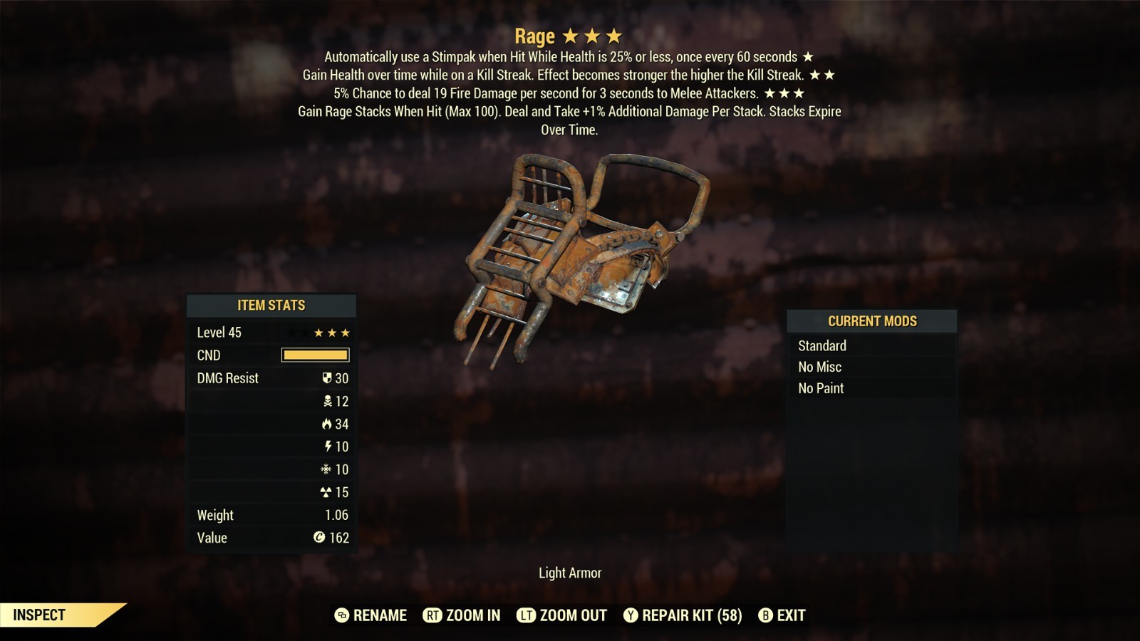 3 different rage armors. xbox