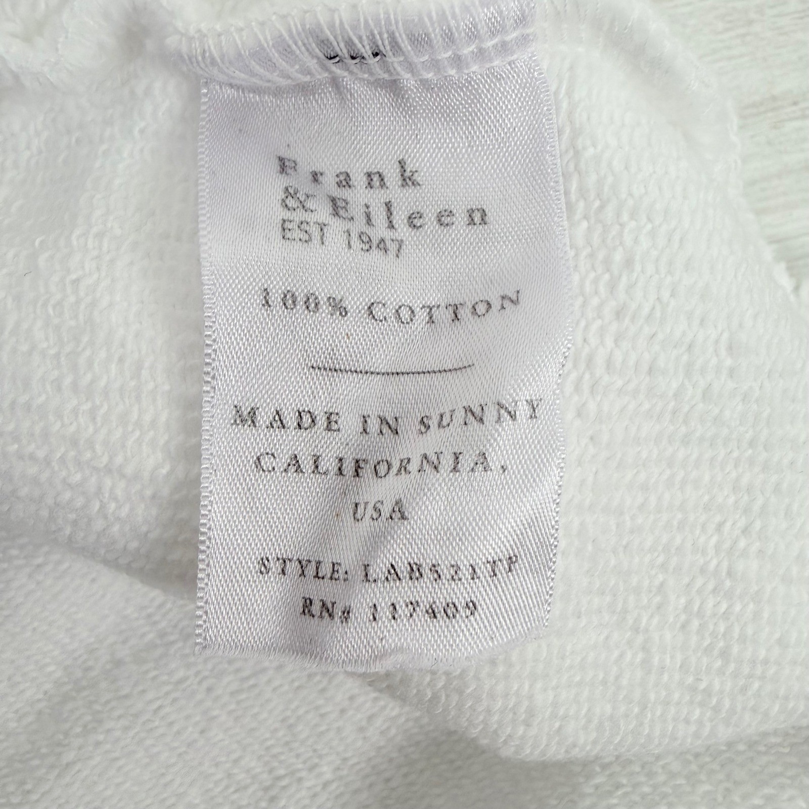 Frank & Eileen Kane Capelet Oversized Hoodie Sweatshirt Size L White Comfort NEW