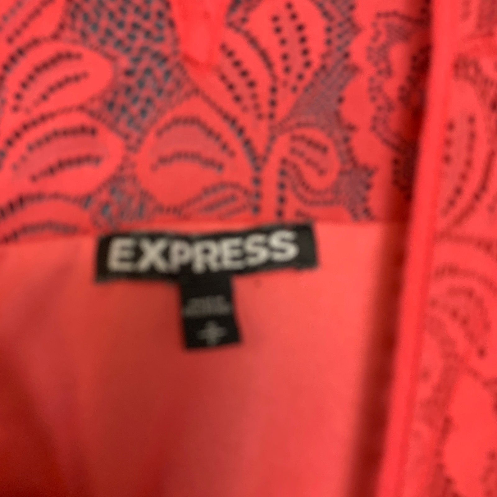 Express A Line Dress Womens Small Red Floral Lace Sleeveless Party Keyhole Back