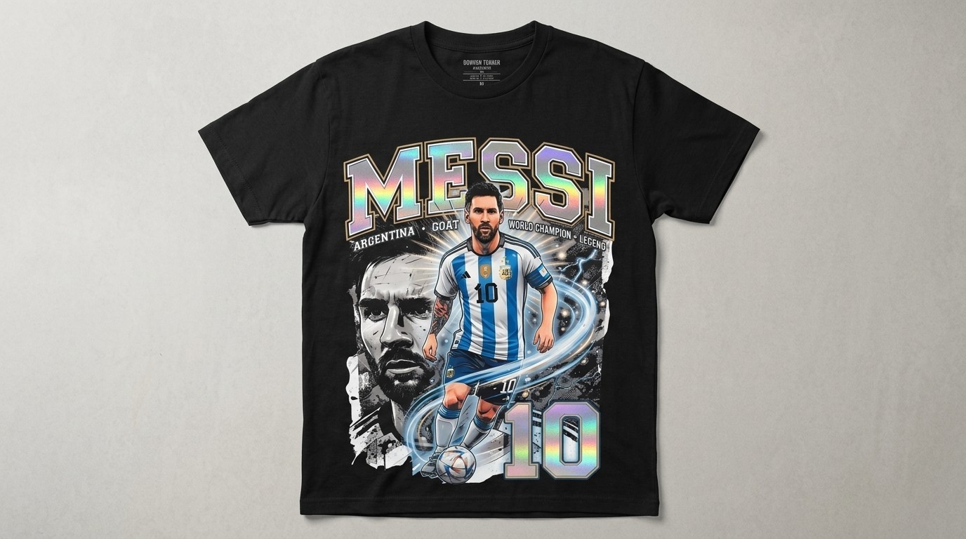 Lionel Messi Graphic T‑Shirt • Argentina GOAT • World Champion • Fan Tee • Unise