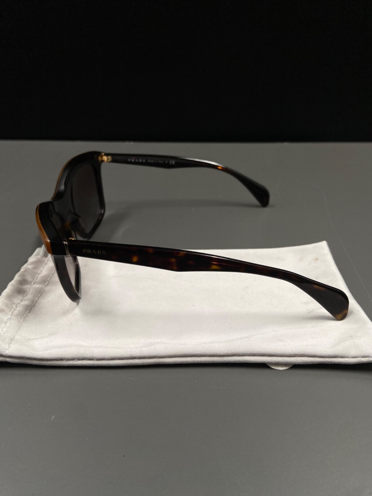 Prada SPR 19P MA4-0A7 55 Havana Black Tortoise Frames Authentic Sunglasses
