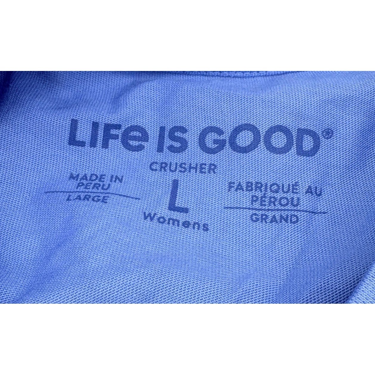 Life Is Good Womens Crusher Tee Wave Heart Blue Graphic T-Shirt Large NWT