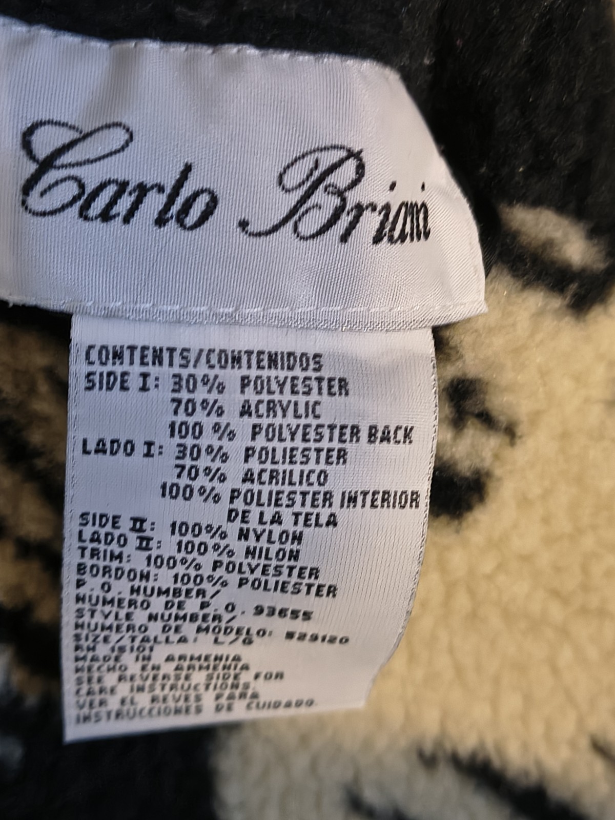 Carlo Briani Sharpa Reversible Women’s Jacket Sweater Large Forest Scene Bears