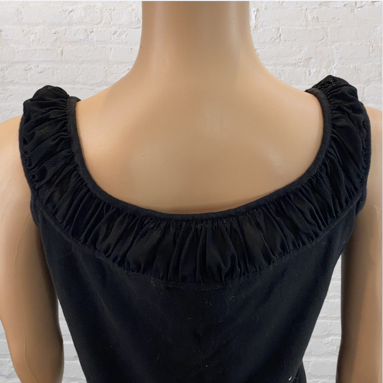AXCESS — Black Tank with Mesh Collar, Sleeveless, Cotton