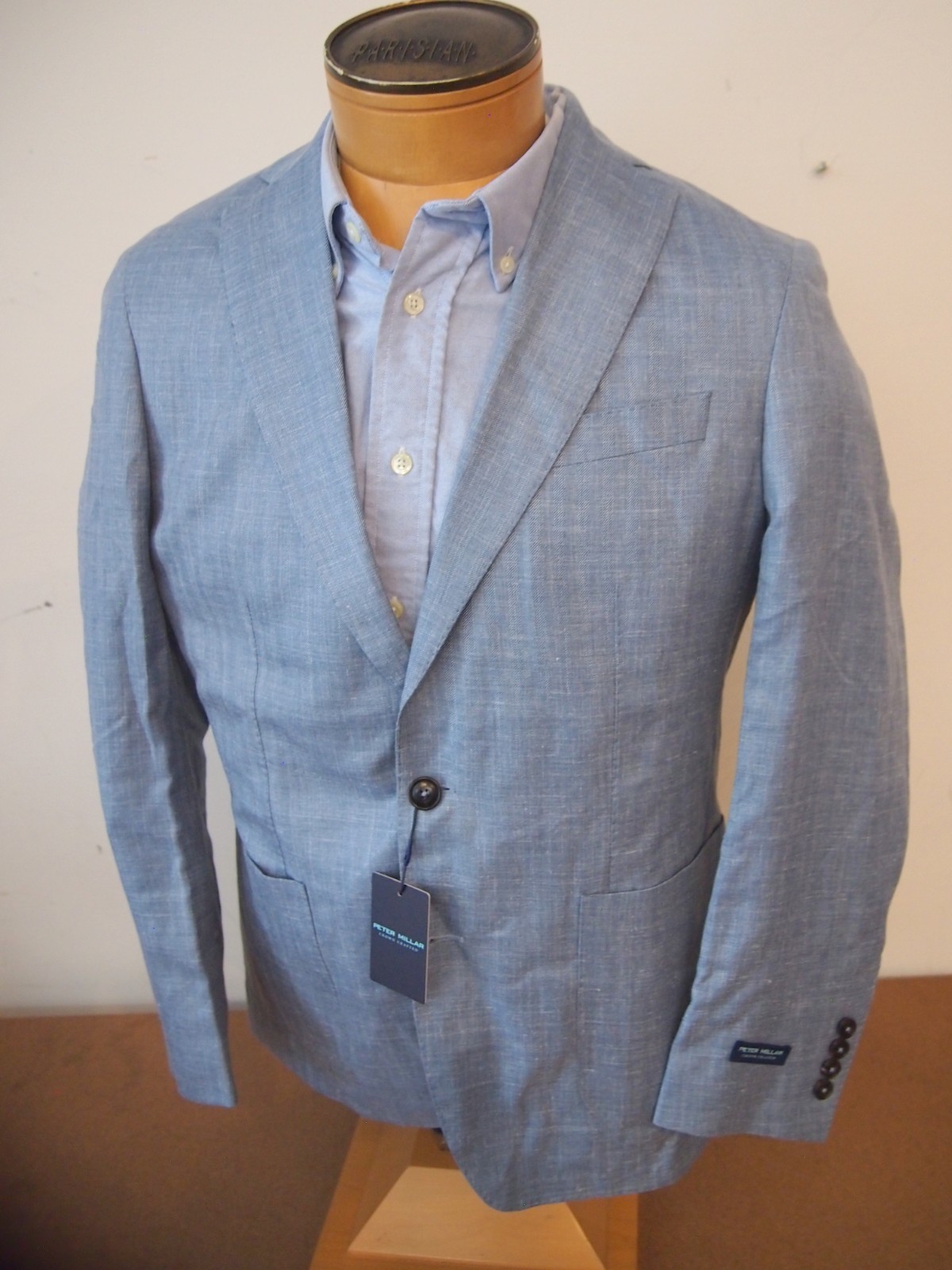 Peter Millar Wool Silk Linen 2 Button Gavin Herringbone Sport Coat NWT 40R $1295