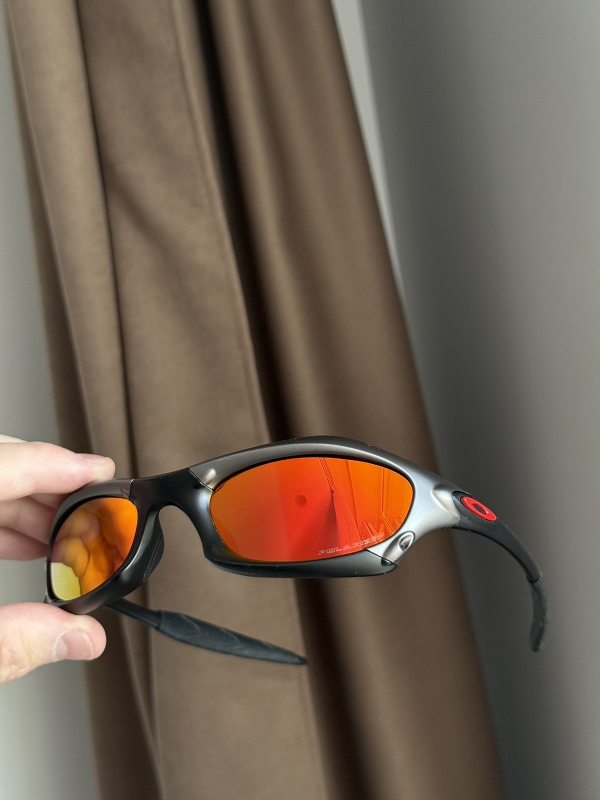 Oakley Minute Splice Silver Orange Vintage Sunglasses Gorpcore USA Y2K Hype