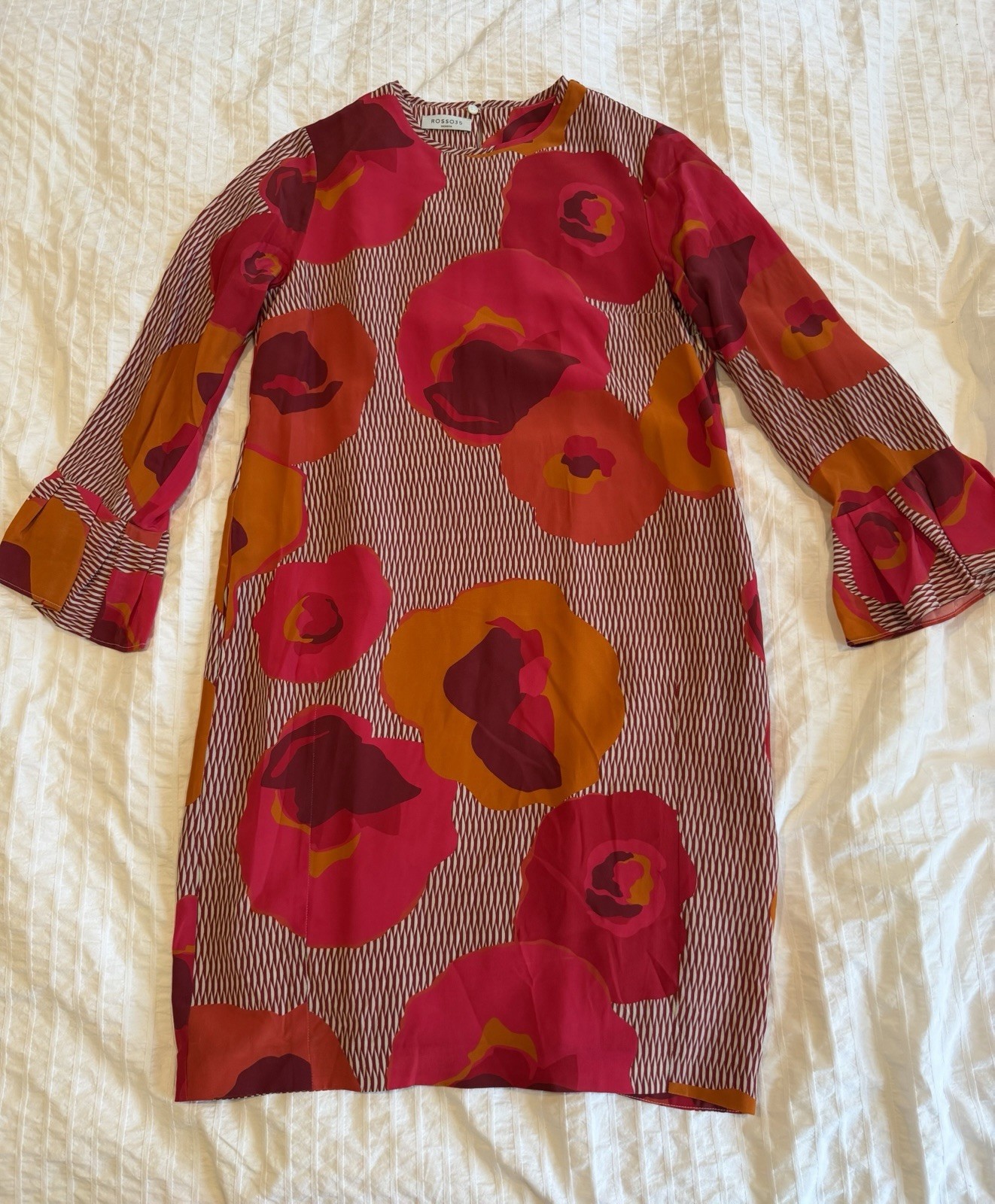 Rosso35 Made In Italy Silk Floral Dress Size 40