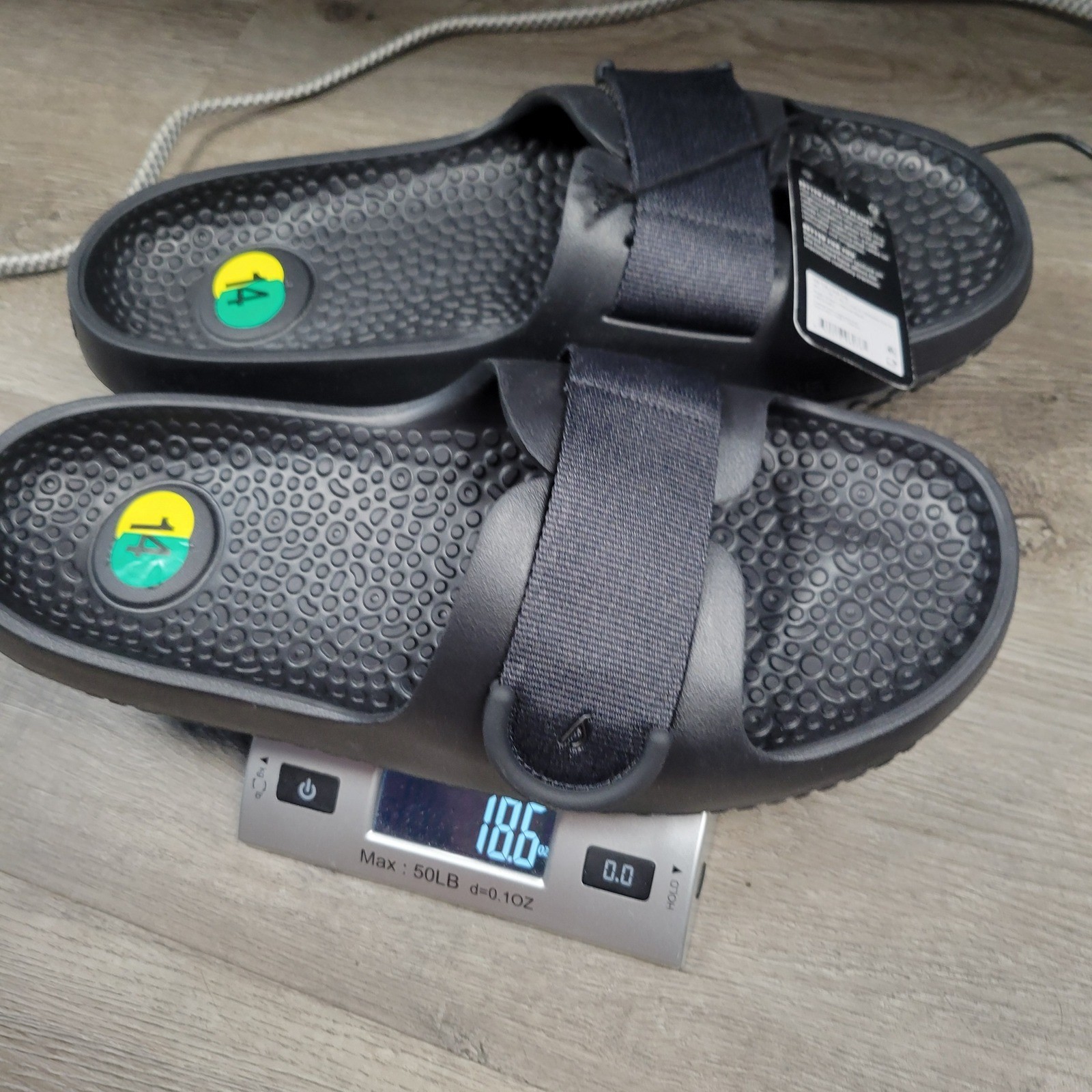 Allbirds Sugar Slider Men Size 14 Black Sustainable SweetFoam Adjustable Strap