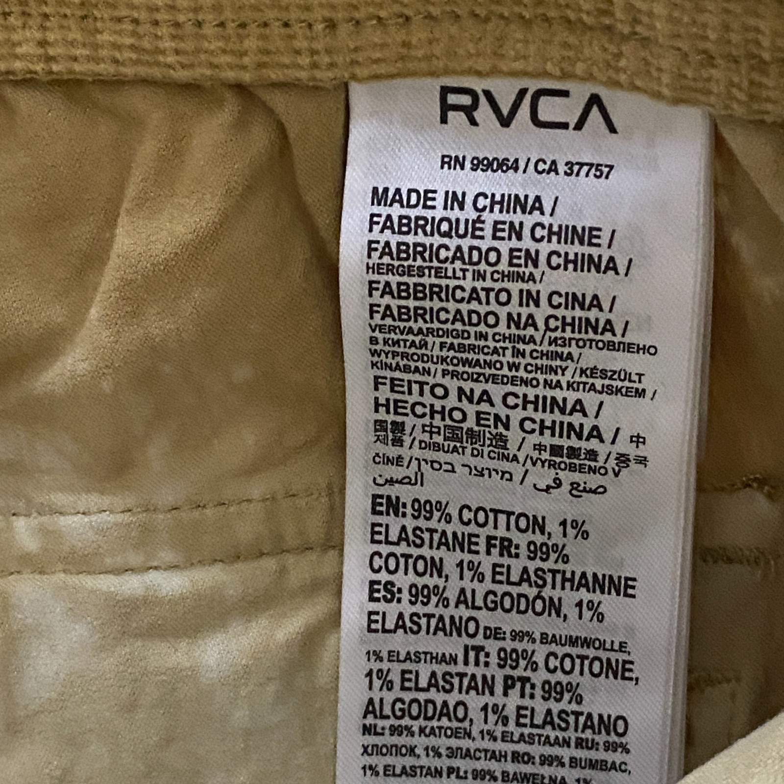 RVCA All-Time Collection Corduroy Shorts Mens Small Civic Bleached Tan Belted