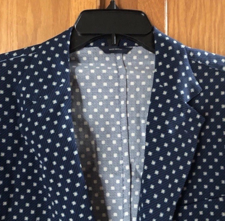 Tombolini Zero Gravity Italian Wool Blend Geo Two-Button Blazer Sport Coat 50R